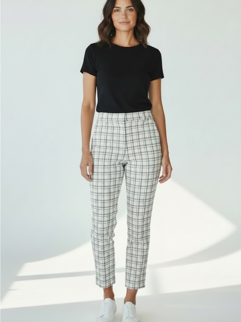 Ann Taylor Twill Women's Pants - Size 2 White/Gray